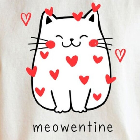 Cat Valentine T-Shirt, Valentines Day T-Shirt, Meowentine Valentine Shirt - Picture 2 of 4